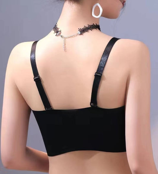 Soutien-gorge brassière en dentelle sans armature avec bretelles réglables pour femme - Okawa