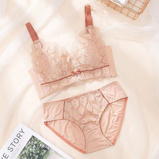 Ensemble de lingerie en dentelle soutien-gorge brassière et slip assorti pour femme - Lotus (Ensemble)