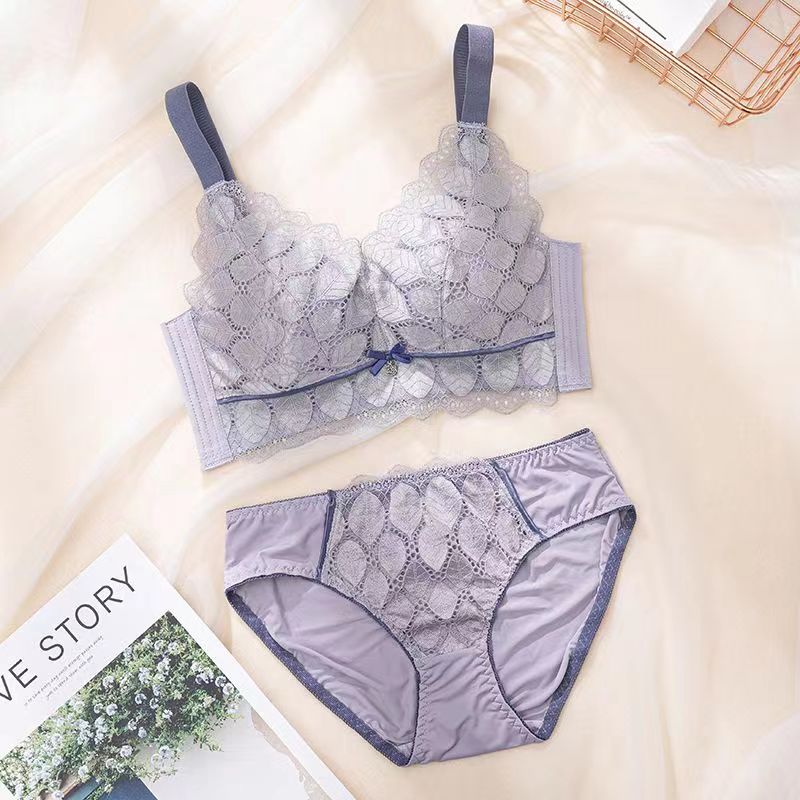 Ensemble de lingerie en dentelle soutien-gorge brassière et slip assorti pour femme - Lotus (Ensemble)