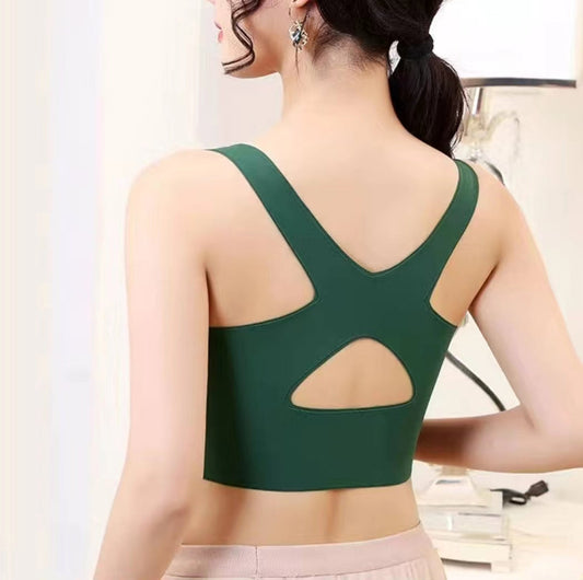 Soutien-gorge brassière de sport sans armature avec fermeture devant pour femme - Rielle