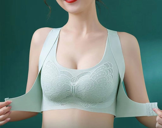 Soutien-gorge brassière sans armatures avec fermeture devant et bretelles larges – Luciac