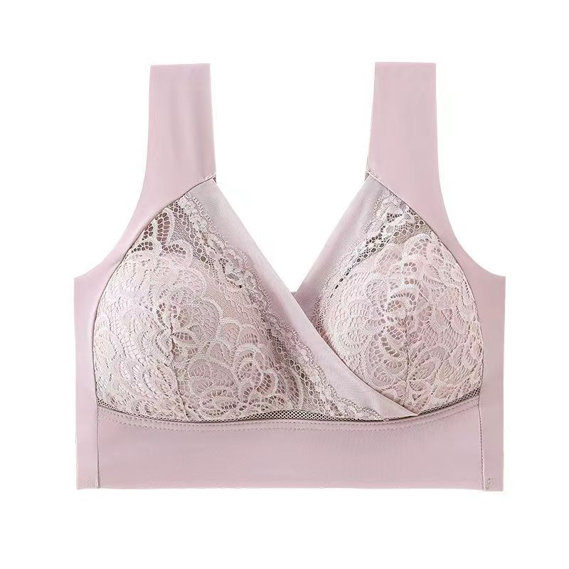 Soutien-gorge brassière sans armatures en dentelle avec bretelles larges pour femme – Solenix
