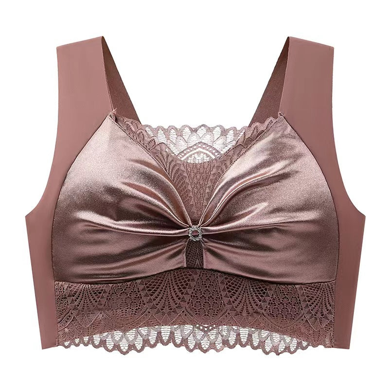 Soutien-gorge brassière en dentelle sans armature avec bretelles larges de confort pour femme - Pallas