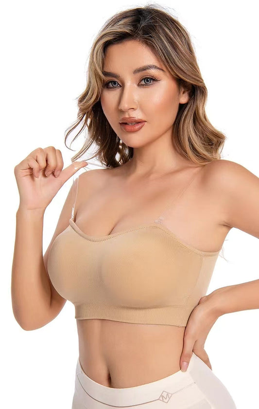 Soutien-gorge brassière bandeau invisible avec bretelles transparentes amovibles pour femme - Clara JU
