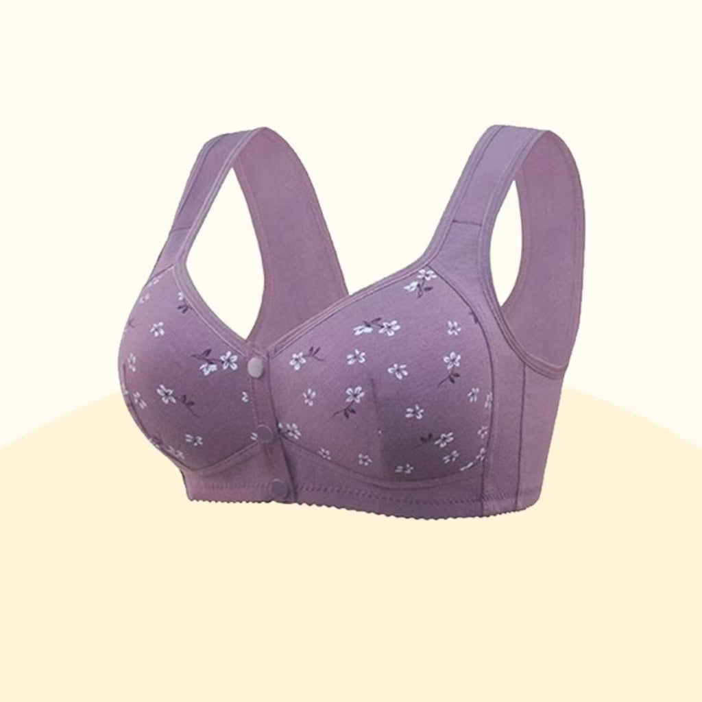 Soutien-gorge brassière sans armatures avec ouverture devant et bretelles larges pour femme – Velana