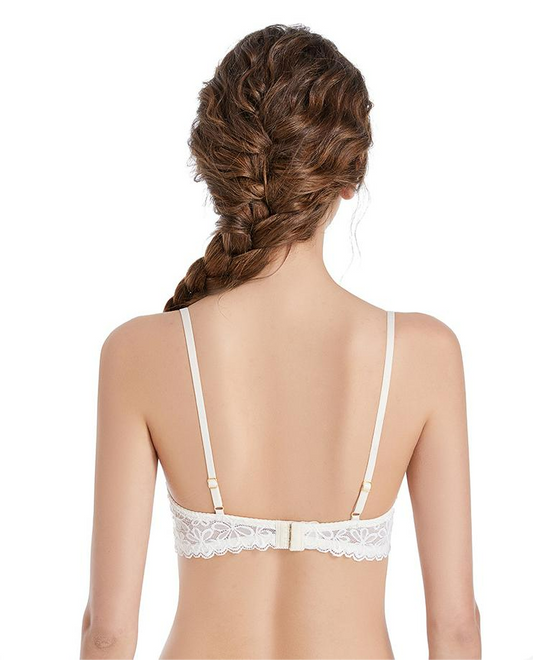 Soutien-gorge en dentelle sans armature avec bretelles réglables et fermetures dans le dos pour femme - Sylmark