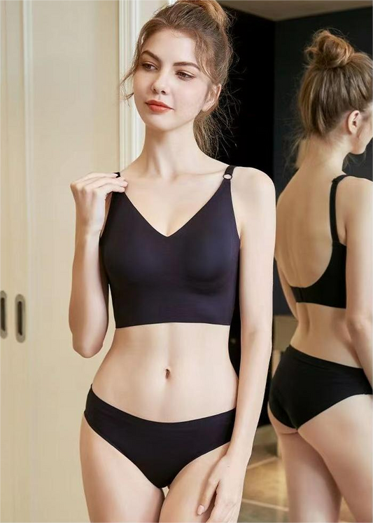 Soutien-gorge dos nu invisible sans armature avec bretelles réglables pour femme - Cunny