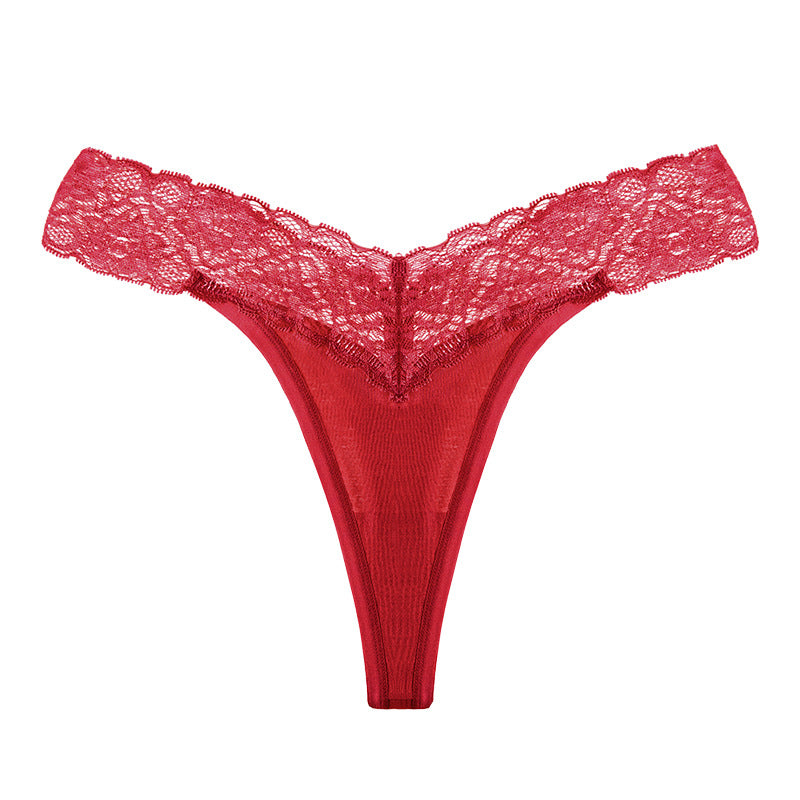 String taille basse en dentelle florale - Yvetta