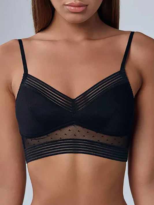 Soutien-gorge brassière dos nu sans armatures avec bretelles réglables pour femme - Lislora